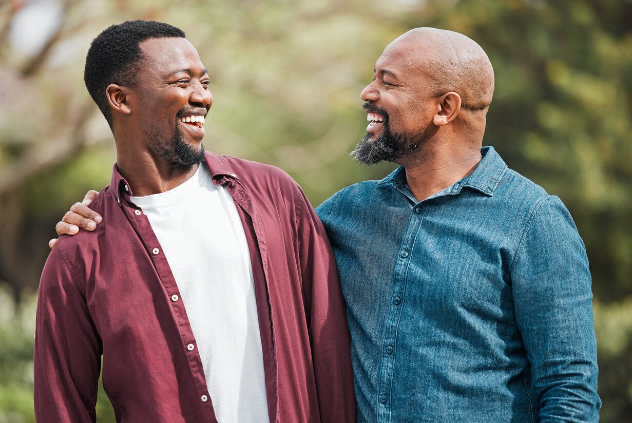 Shot of a father and son spending time together outside